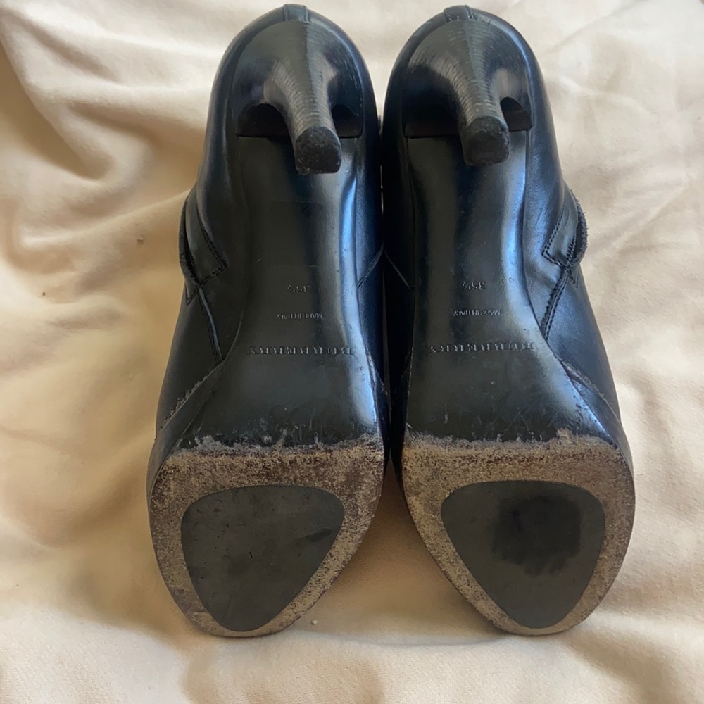 Burberry Black Leather Ankle Booties with Gold Buckle - Picture 13 of 16